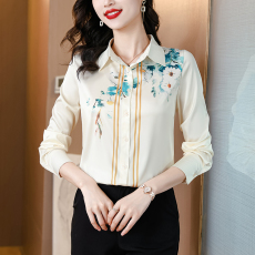 批发实拍真丝衬衫<b class='q'>女</b>桑蚕丝时尚百搭<b class='q'>长袖</b>气质翻领衬衣2026春秋<b class='q'>女</b>士新款