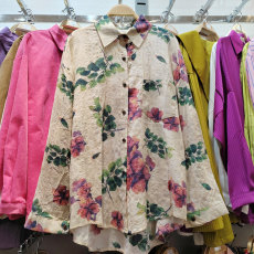 批发实拍碎花棉麻衬衫韩版春夏时尚气质百搭方领休闲打底衫女上衣衬衣