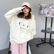 批发原版做工】设计感秋冬连帽卫衣女2023秋冬休闲时尚百搭加绒卫衣