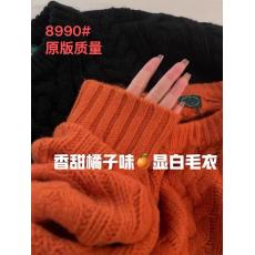 批发毛衣女秋<b class='q'>冬</b>温柔气质显白慵懒宽松复古别致绞花橘色套头针织衫上衣