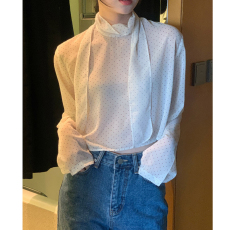 批发已出货 2026 早春chic 波点打底<b class='q'>雪纺</b><b class='q'>上衣</b>