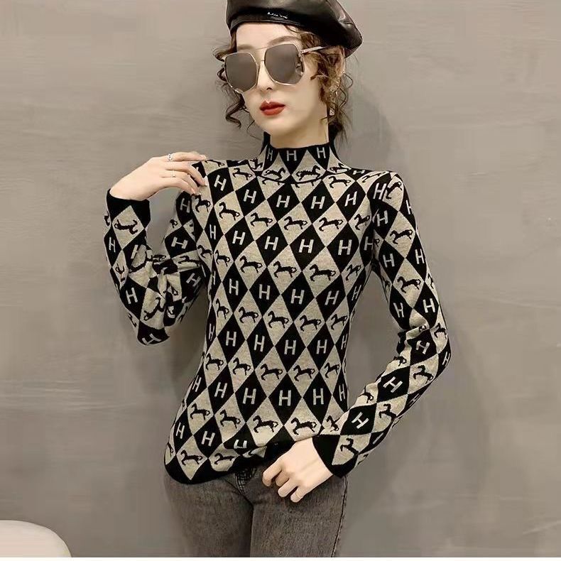 Half turtleneck bottoming shirt for women  autumn and winter new style beautiful and stylish long-sleeved inner top for slimming women