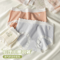 批发女士纯棉内裤无痕透气<b class='q'>欧美</b>运动风少女学生全棉简约三角短裤