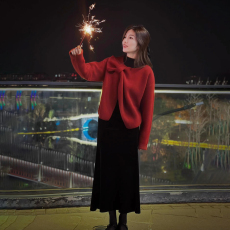 批发新年战袍韩剧<b class='q'>职业</b>高级感小香风红色毛衣连衣裙两件套装女秋冬