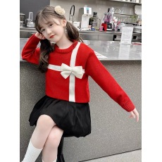 批发女童秋冬加厚圣诞节<b class='q'>毛衣</b>2025新款女孩冬装新年毛线衣<b class='q'>儿童</b>时尚打底