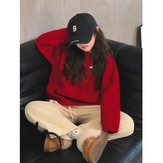 批发女童针织衫<b class='q'>毛衣</b>秋冬2025新款洋气中大<b class='q'>儿童</b>8-15岁加厚红色年服上衣