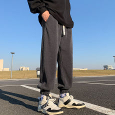 批发灯芯绒裤子男春秋加绒灰色卫裤潮牌冬季束脚运动裤休闲裤大码长裤