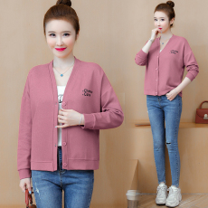 批发短款外套女春秋季2024新款30-40岁韩版宽松薄款开衫中年妈妈卫衣