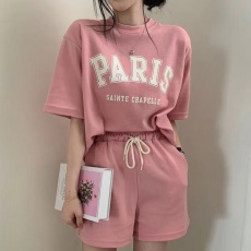 2026年新款韩版短袖短裤两件套春夏休闲套装女宽松年轻外穿甜美