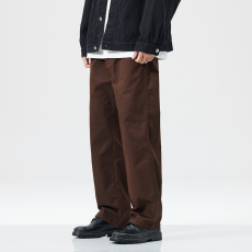 批发实拍秋冬新款宽松直筒休闲裤男士潮牌阔腿长裤cleanfit工装裤男