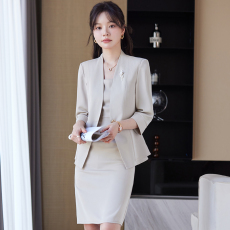 批发无袖背心<b class='q'>连衣裙</b>套装女夏季职业装裙子<b class='q'>珠宝</b>店美容院美容师工作服