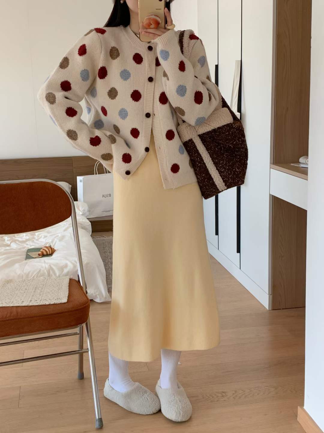 Long-sleeved tops, versatile and fashionable, spring and autumn Korean style