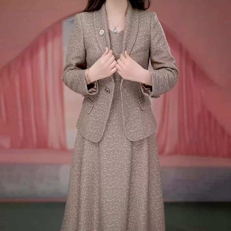 官圖原版品質大碼2024年春季氣質名媛顯瘦時尚小西服套裝裙子