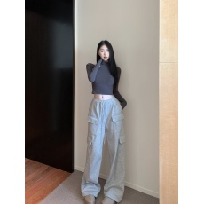 实拍实价 设计感修身显瘦上衣+ 美式复古加绒加厚阔腿工装裤