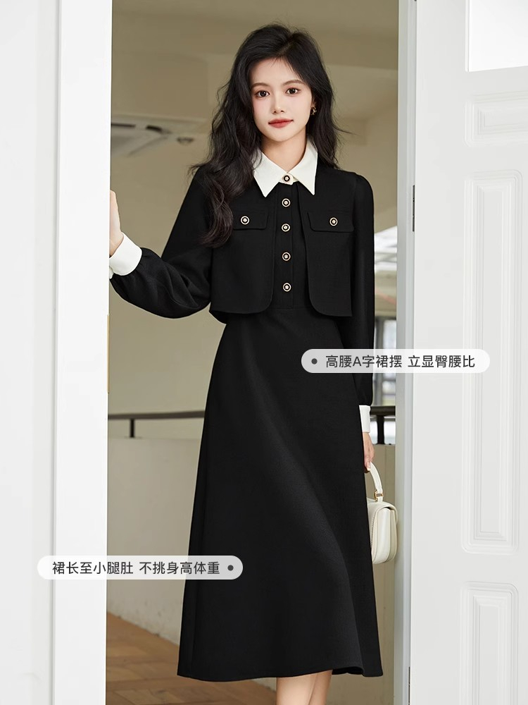 2024早春新款大碼女裝胖mm微胖女生穿搭連衣裙顯瘦遮肉高端裙子
