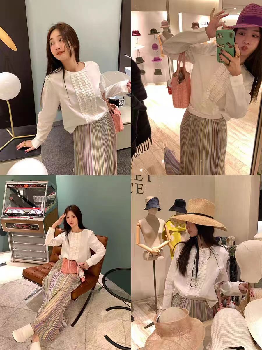1/10 New arrivals, be the first to purchase Brandoni accordion French pleated shirt RC234299