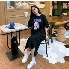 批发仿棉牛奶丝夏季韩版韩国大码长款连衣裙胖mm宽松过膝睡裙专供<b class='q'>外贸</b>
