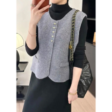 批发小众高级感针织马甲女法式气质简约洋气时髦<b class='q'>西装</b>背心叠穿外搭上衣