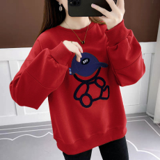 批发官网欧货圆领<b class='q'>卫衣</b>女短款假两件上衣2026年新款春秋装<b class='q'>宽松</b>韩版长袖