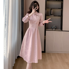 批发粉色旗袍敬酒服新娘202秋装新款订婚礼服新中式长袖回门<b class='q'>伴娘</b><b class='q'>裙</b>子