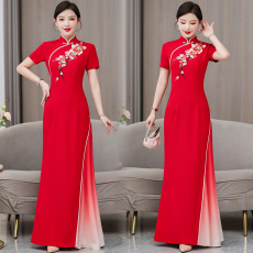 批发春季新款长款旗袍走秀<b class='q'>演出服</b>气质改良连衣裙中国风舞台装修身显瘦