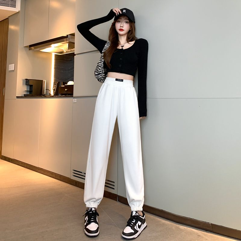 화이트 웨이 바지 여성 봄 가을 겨울 2026 새로운 하이웨이스트 할란 조거 아메리칸 작은 키 캐주얼 운동 바지