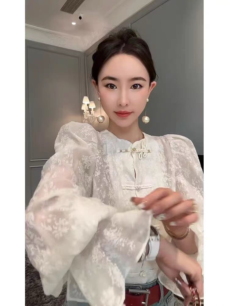歐貨復古紅色絲絨襯衫女2024早春季港味氣質寬鬆休閒寬鬆長袖襯衣