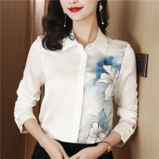 批发定位印花<b class='q'>真丝</b><b class='q'>衬衫</b>女2026秋季新款长袖宽松上衣复古气质桑蚕丝<b class='q'>衬衣</b>