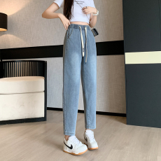 批发实拍直筒<b class='q'>牛仔</b>裤女2026夏新款百搭时尚高腰显瘦休闲简约九分<b class='q'>哈伦</b>裤