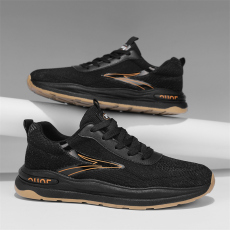 批发2024年新款飞织透气舒适青年跑步运动鞋时尚<b class='q'>韩版</b>低帮系带休闲男鞋