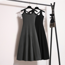 批发实拍大码女装2026<b class='q'>春</b>夏新款显瘦吊带背心裙子中长款无袖连衣裙长裙