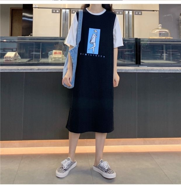 仿棉牛奶絲180克無袖長裙女夏季寬鬆連衣裙中長款背心裙#專供外貿