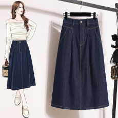 批发实拍2026春款大码牛仔裙胖MM大摆裙长款半身裙宽松显瘦A字裙