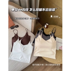 批发实价~辣妹性感吊带小背心女装<b class='q'>夏</b>季外穿打底打底衫带胸垫上衣