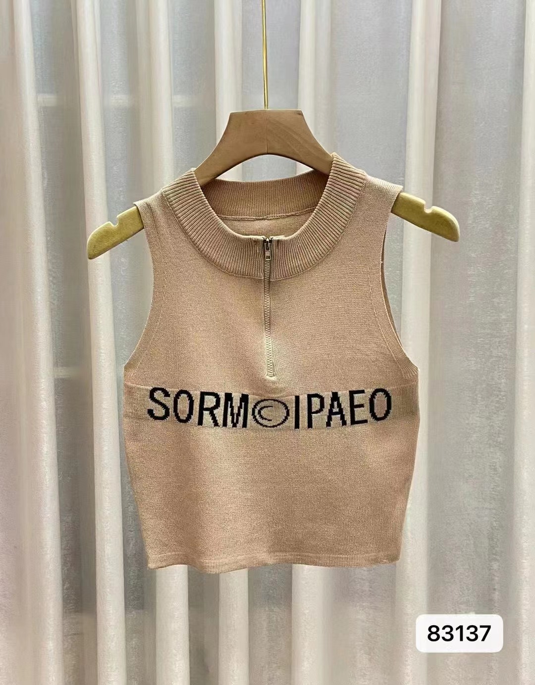 American retro zipper embroidered camisole women's summer inner design niche outer wear short hot girl top
