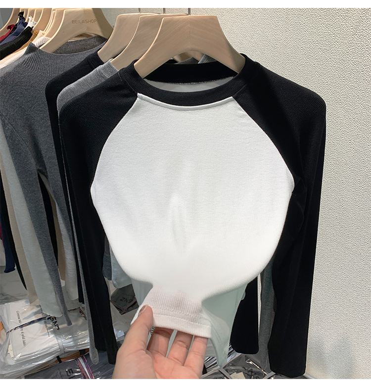 Official picture original quality long-sleeved t-shirt women's spring and autumn thin 2024 raglan sleeve bottoming shirt round neck top large size women's clothing