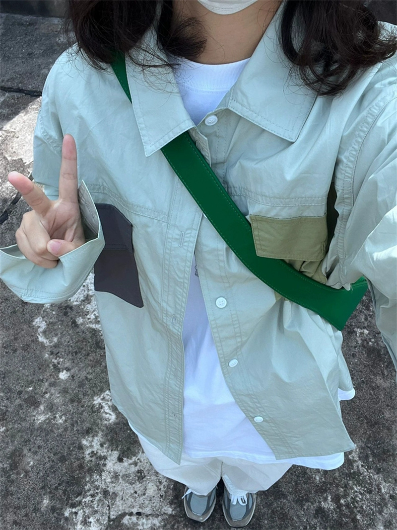 2024 Japanese retro long-sleeved shirt for women spring and autumn American niche Hong Kong style chic jacket casual top
