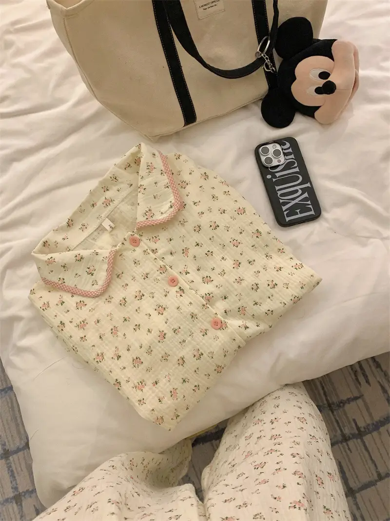 甜美碎花家居服套装 상세 이미지 1