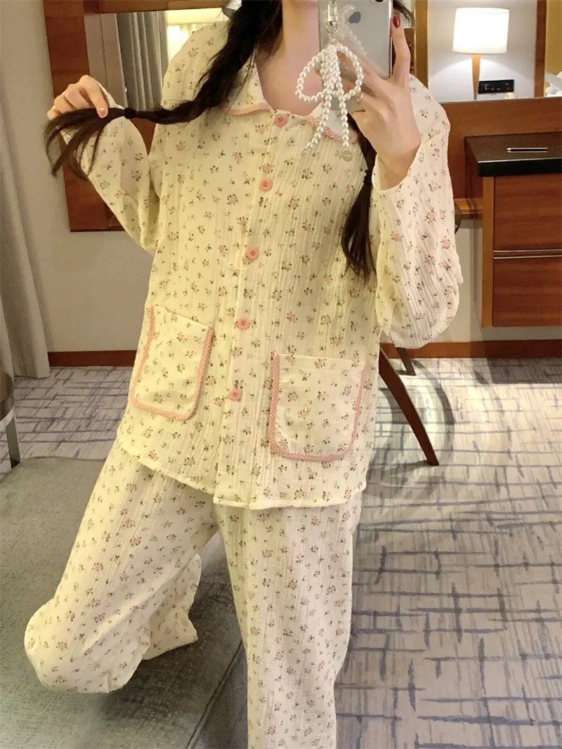 甜美碎花家居服套装 상세 이미지 4