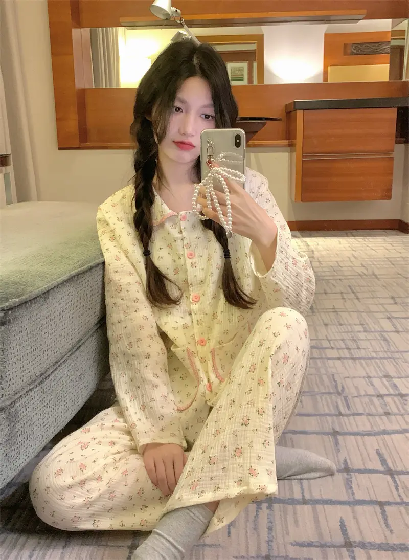 甜美碎花家居服套装 상세 이미지 5