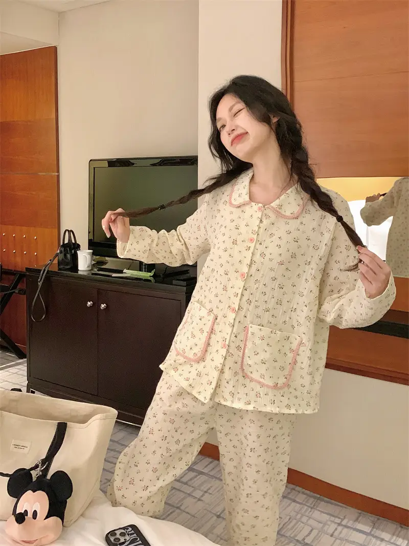 甜美碎花家居服套装 상세 이미지 7
