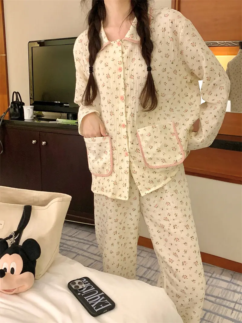 甜美碎花家居服套装 상세 이미지 9