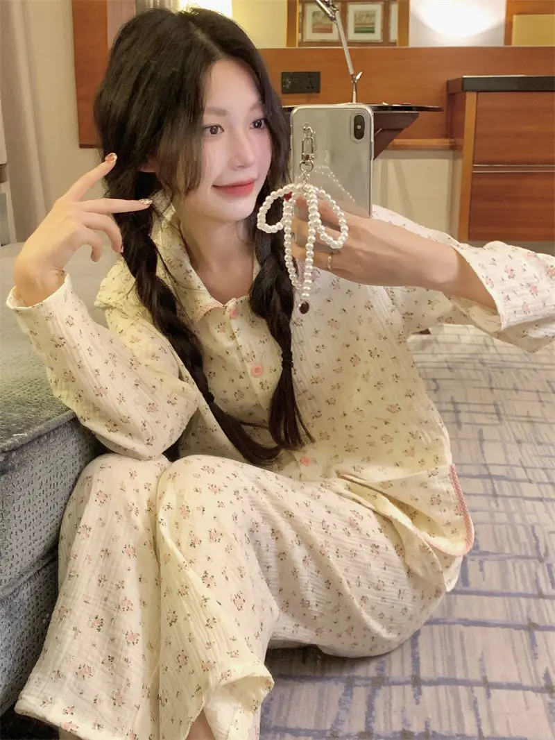 甜美碎花家居服套装 상세 이미지 10