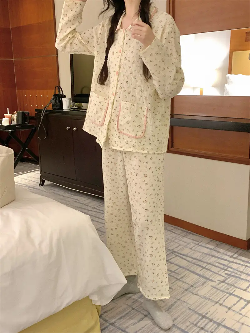 甜美碎花家居服套装 상세 이미지 11