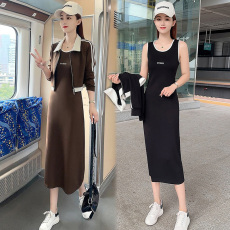 批发官图  休闲时尚中长款<b class='q'>连衣裙</b>套装女士2026秋季新款洋气长裙两件套