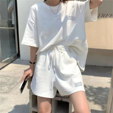 批发2025年新款韩版短袖短裤两件套春夏休闲套装女宽松年轻外穿甜美