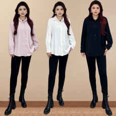 批发官图  2026秋<b class='q'>职业</b>白<b class='q'>衬衫</b>女设计感小众长袖面试正装<b class='q'>衬衣</b>宽松上衣潮