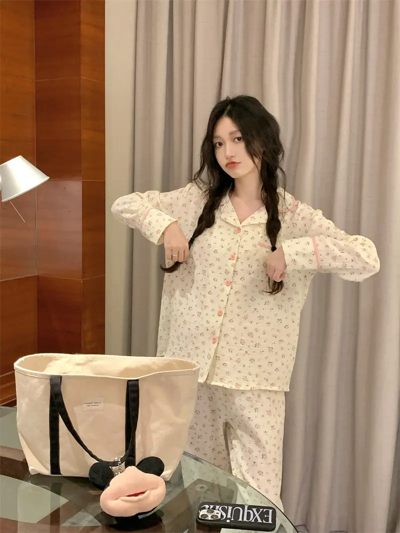 甜美碎花家居服套装 상세 이미지 12