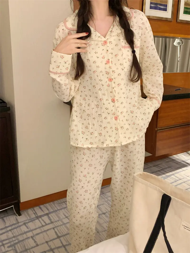 甜美碎花家居服套装 상세 이미지 13