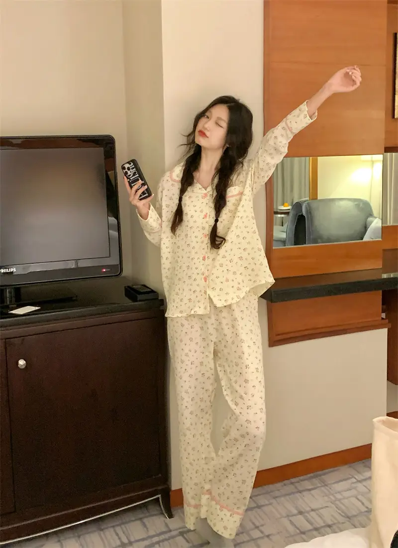甜美碎花家居服套装 상세 이미지 14